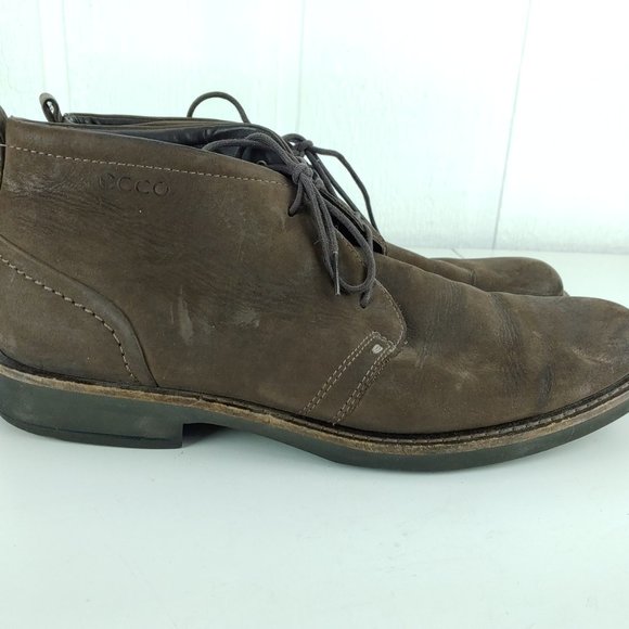ECCO Men\'s Chukka Boots Brown Suede 41 Lace Up Dress Shoes main image 4